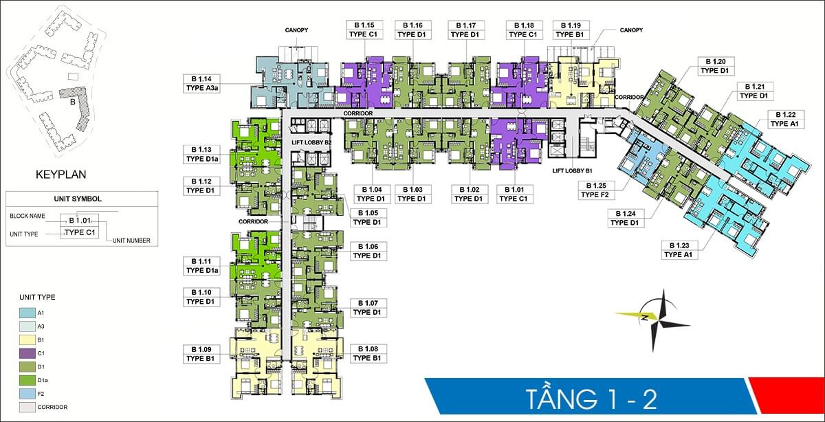 mat bang tang 1 2 block b chung cu emerald celadon