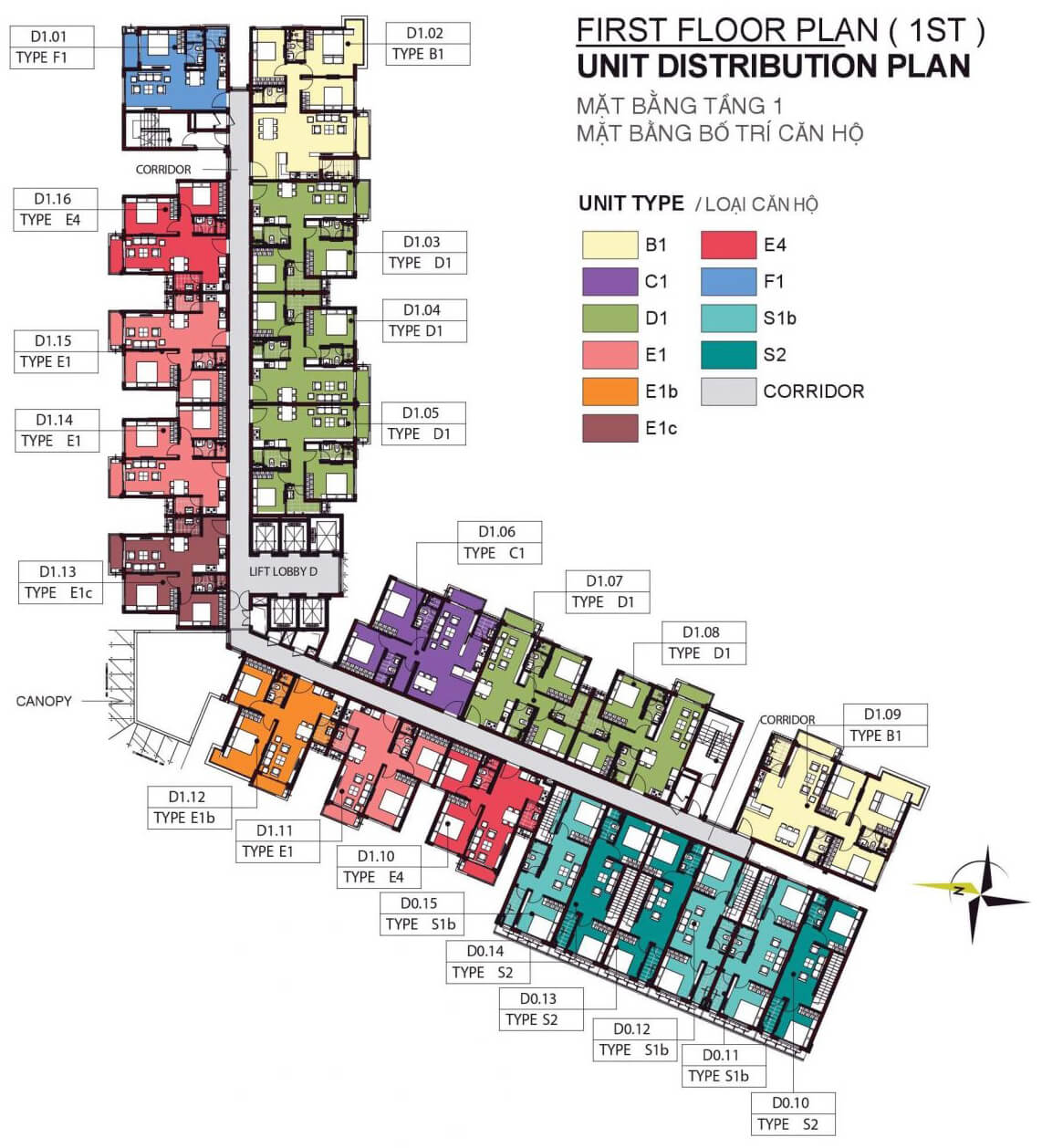 mat bang tang 1 block d chung cu emerald celadon