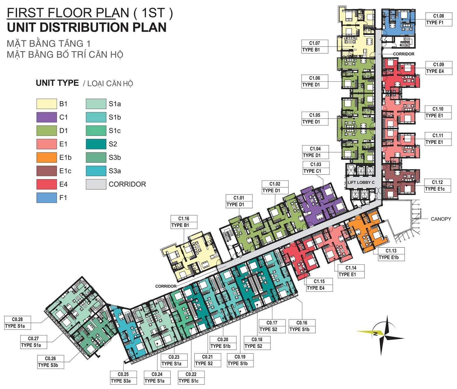 mat bang tang 1 block c chung cu emerald celadon