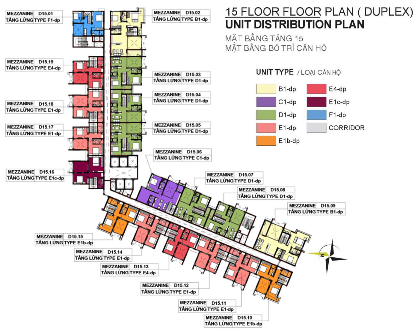 mat bang tang 15 lung block d chung cu emerald celadon