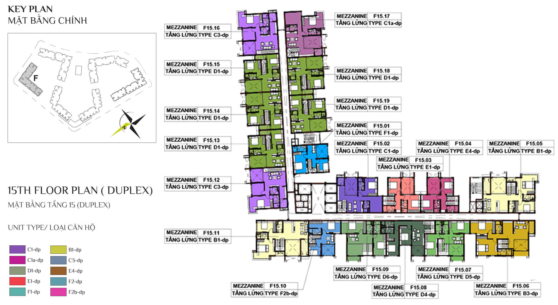 mat bang tang 15 lung block f chung cu emerald celadon
