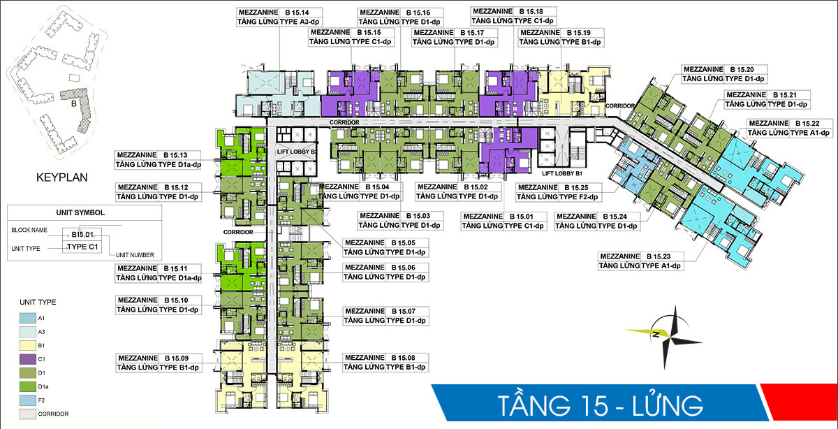 mat bang tang 15 lung duplex block b chung cu emerald celadon