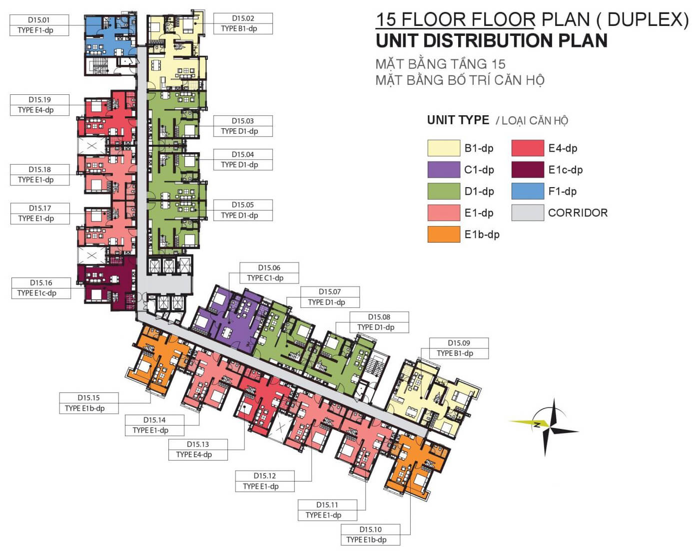 mat bang tang 15 tret block d chung cu emerald celadon