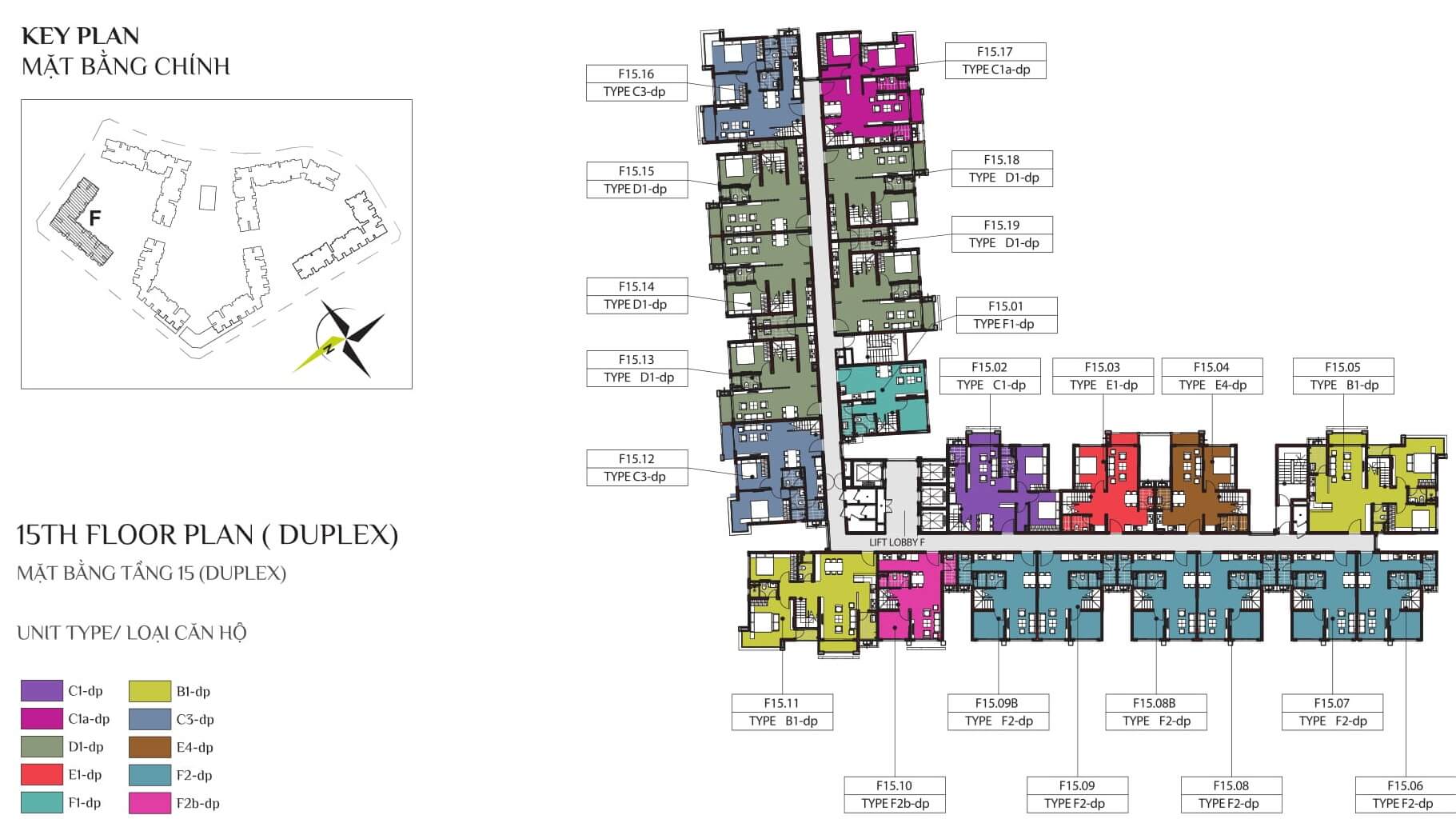 mat bang tang 15 tret block f chung cu emerald celadon