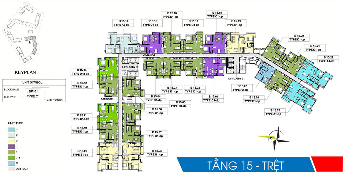 mat bang tang 15 tret block b chung cu emerald celadon