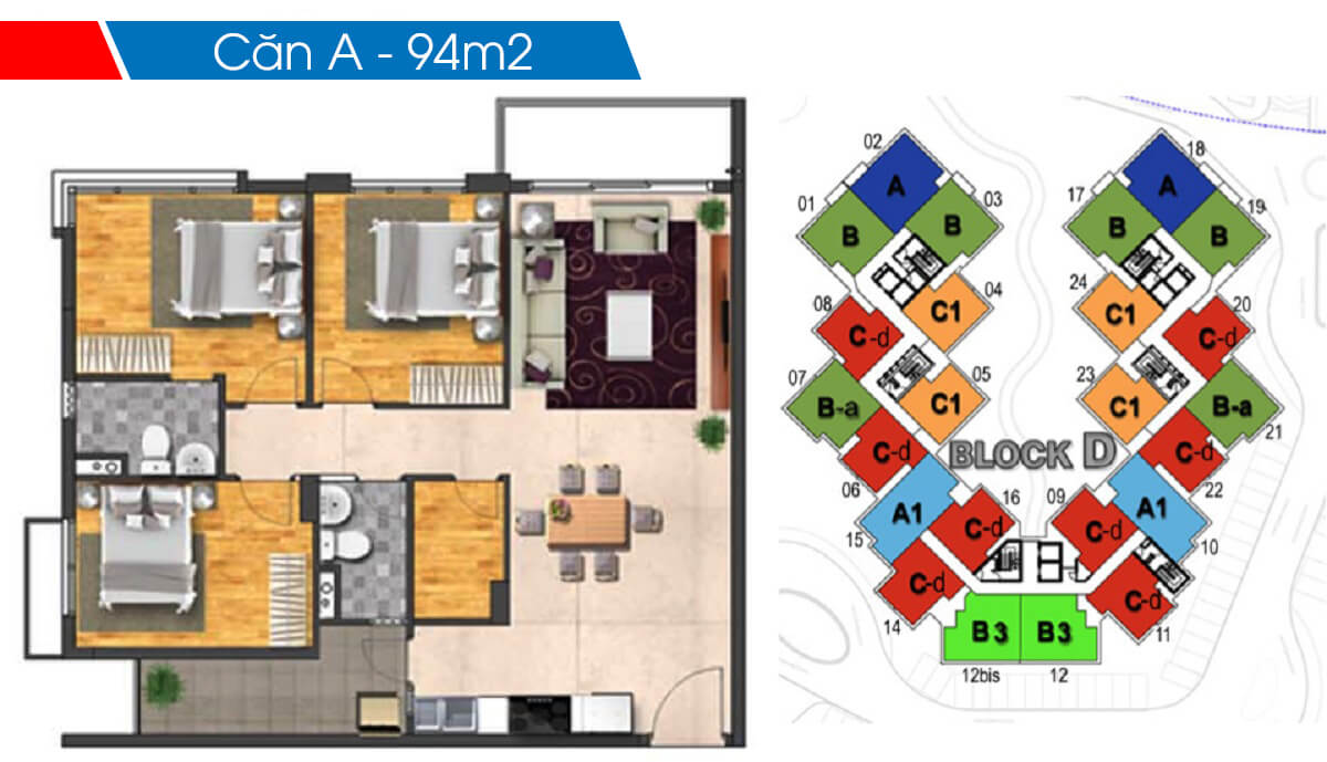 Mặt bằng chi tiết khu Ruby Precinct Celadon City thiet ke 3 phong ngu can a 94m2 block c ruby celadon city (1)