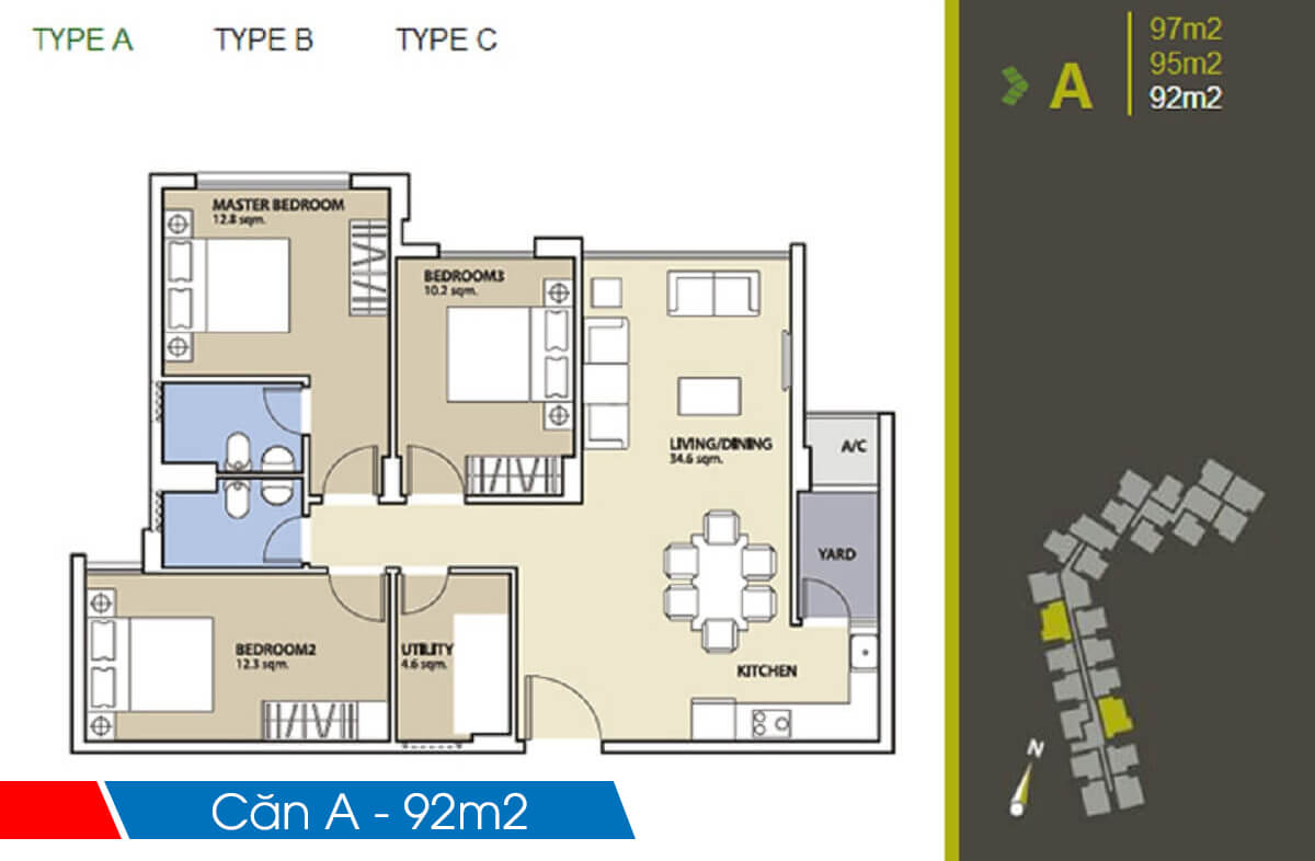 Mặt bằng chi tiết khu Ruby Precinct Celadon City thiet ke can 3 phong ngu 92m2 block a ruby celadon city