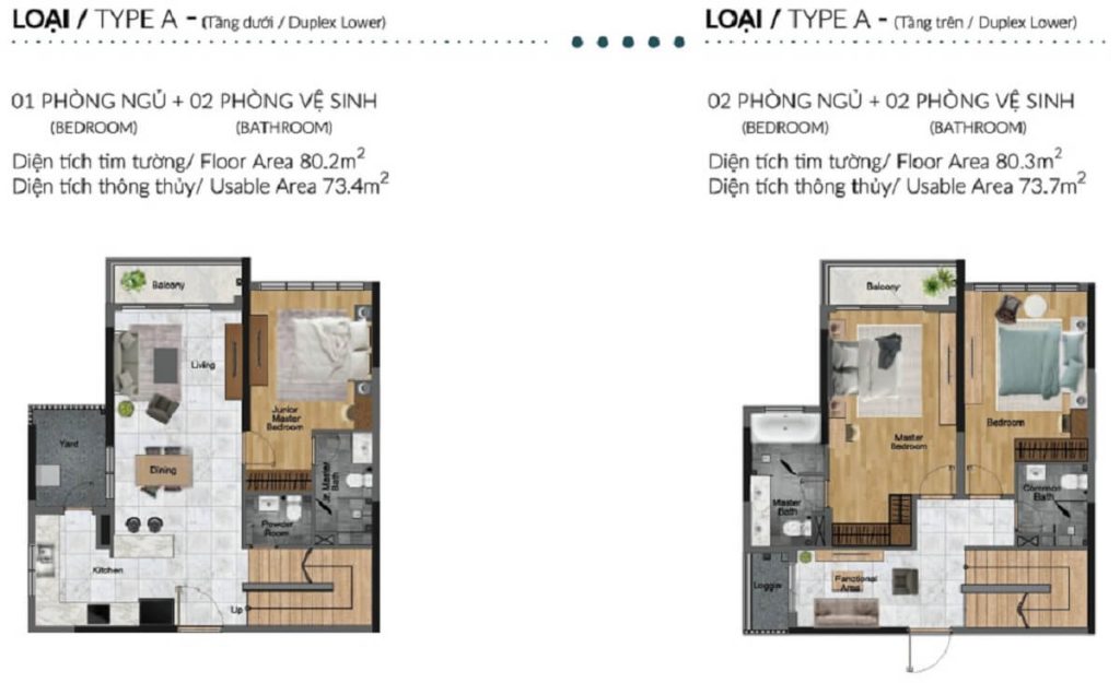 thiet ke can a dien tich 160m2 duplex diamond centery
