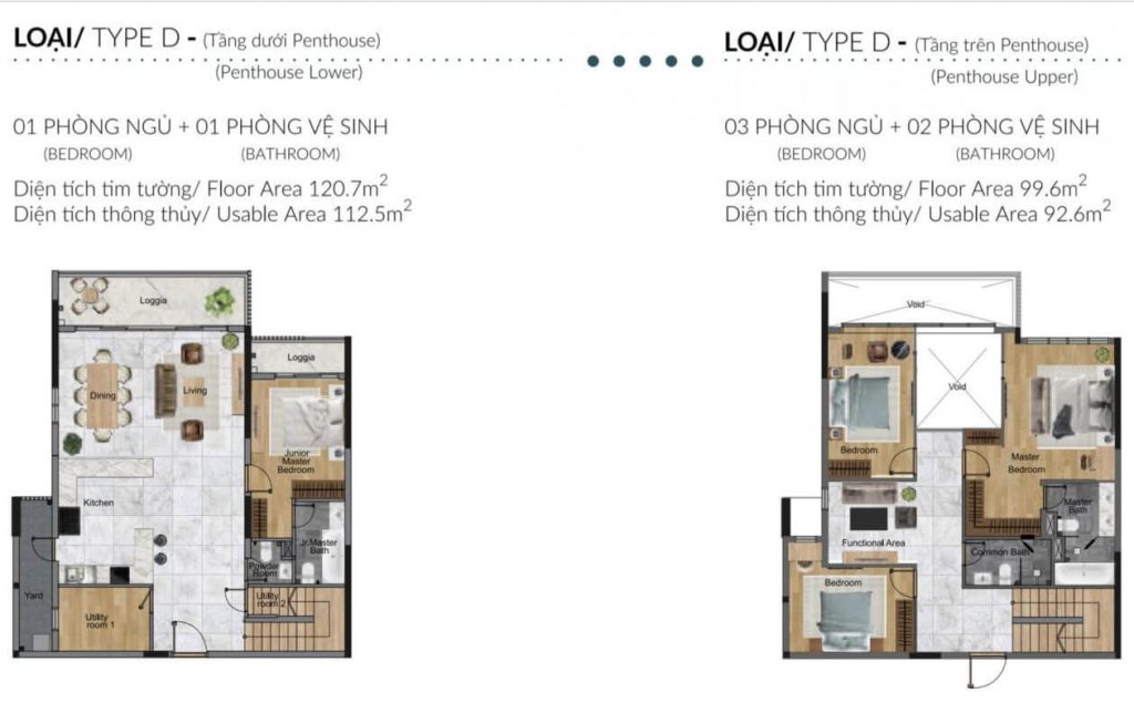 thiet ke can d penthouse diamond centery dien tich 220m2