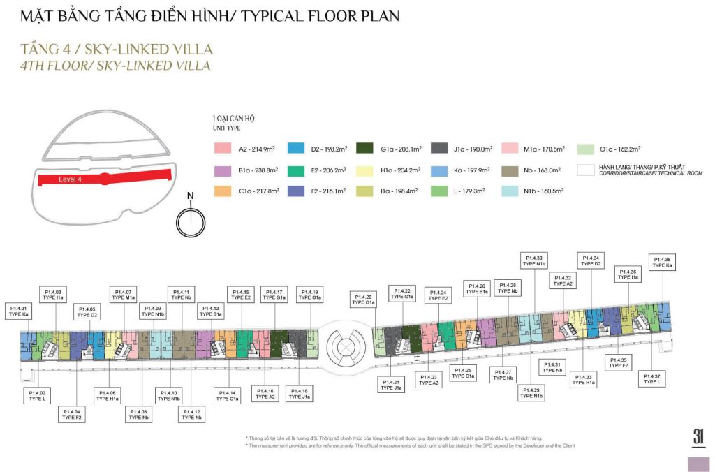 mat bang sky linked villa tang 4 diamond alnata